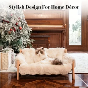 Raised Solid Wood Pet Couch Bed