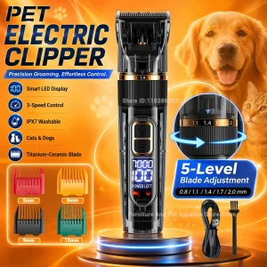 Electric Pet Grooming Clipper with Smart Display,